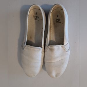 Time and Tru White Slip-On Footwear Well Worn